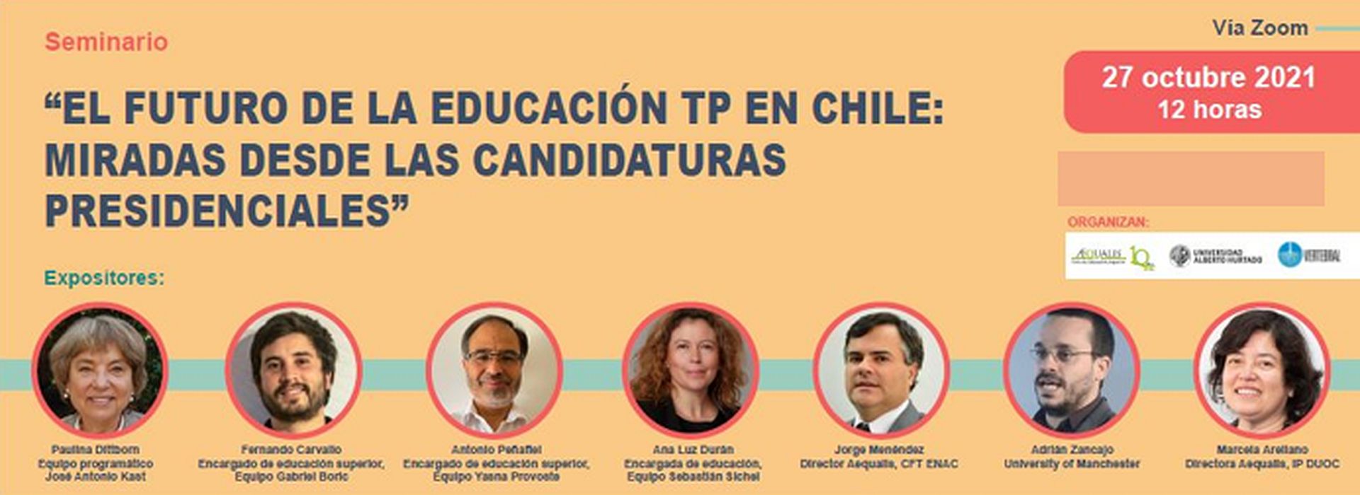 AEQUALIS invita a webinar «El futuro de la educación TP en Chile: miradas desde las candidaturas presidenciales
