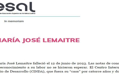 Publicación Latinoamericana releva calidad profesional y humana de María José Lemaitre